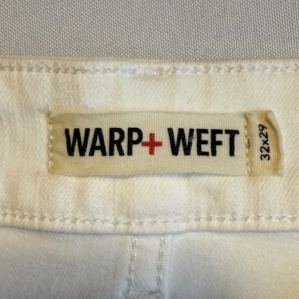 WARP+WEFT JFK New York City Skinny Jeans Women's‎ White Distressed Sz 32x29 - Picture 7 of 12